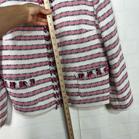 Talbots Womens Jacket size 16 Petite Striped Cotton Blend - Picture 6 of 14